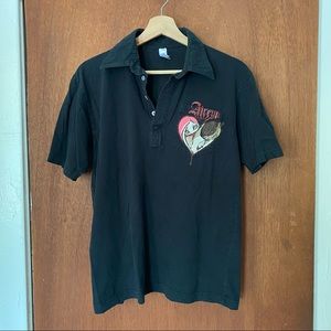 Vintage black Atreyu band polo shirt size M